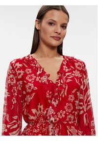 Liu Jo Sukienka codzienna MA4261 T2559 Czerwony Regular Fit. Okazja: na co dzień. Kolor: czerwony. Materiał: wiskoza. Typ sukienki: proste. Styl: casual #5