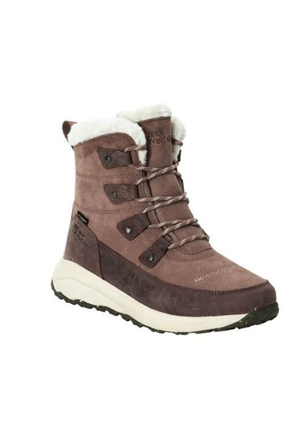 Buty do chodzenia damskie Jack Wolfskin Dromoventure Texapore High. Wysokość cholewki: za kostkę. Zapięcie: sznurówki. Kolor: wielokolorowy. Materiał: materiał, zamsz. Szerokość cholewki: normalna. Sport: turystyka piesza