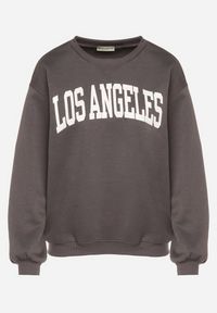 Born2be - Szara Bluza z Bawełną i Napisem Fezorla. Okazja: na co dzień. Kolor: szary. Materiał: bawełna. Wzór: napisy. Styl: klasyczny, casual, elegancki #5