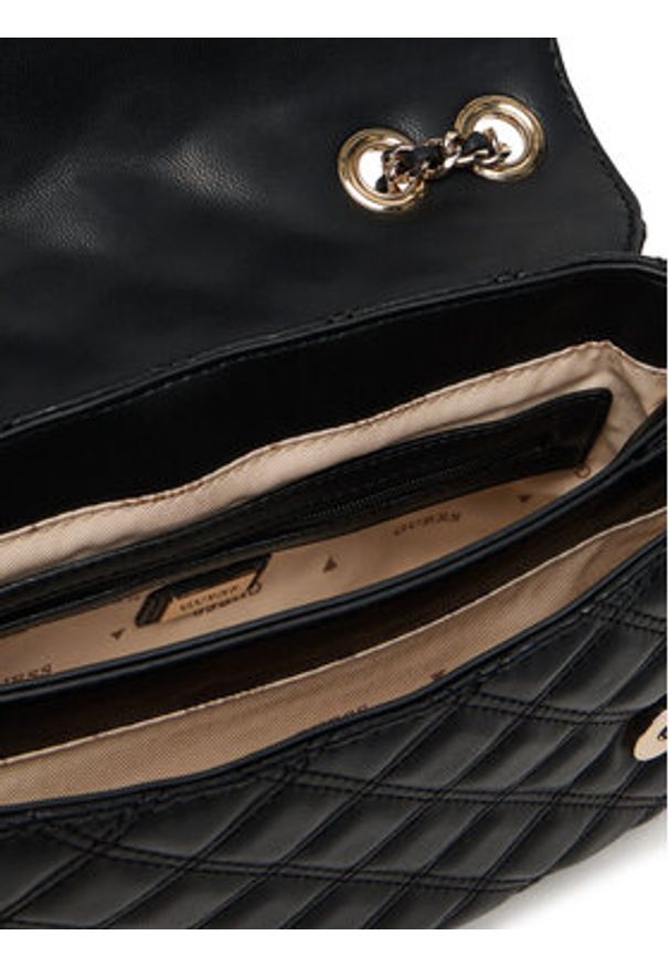 Guess Torebka Giully II HWQG96 73200 Czarny. Kolor: czarny. Materiał: skórzane