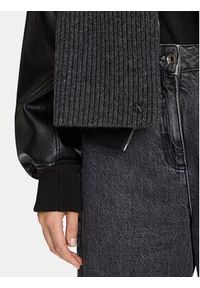 Calvin Klein Szalik Ck Metal Wool Rib Scarf LV04D8056G Szary. Kolor: szary. Materiał: wełna, materiał