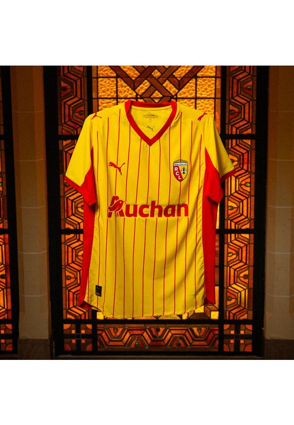 Koszulka piłkarska Puma RC Lens 24/25 domowa. Kolor: żółty. Materiał: materiał. Sport: piłka nożna