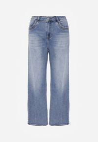 Renee - Niebieskie Jeansy High Waist Wide Leg z Bawełną i Domieszką Wiskozy Hirei. Stan: podwyższony. Kolor: niebieski. Długość: długie. Wzór: gładki #4