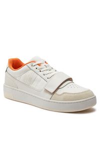 Calvin Klein Jeans Sneakersy Basket Cupsple Velcro Softny YM0YM00609 Biały. Kolor: biały. Materiał: skóra