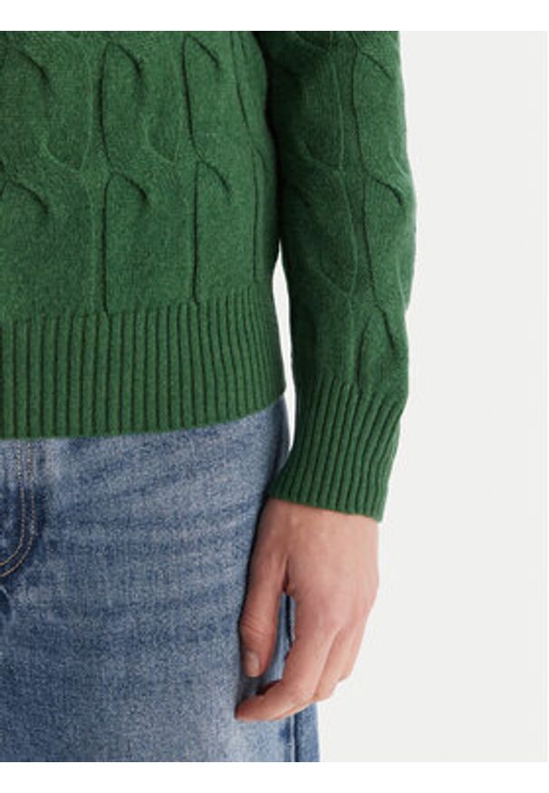 TOMMY HILFIGER - Tommy Hilfiger Sweter WW0WW43586 Zielony Regular Fit. Kolor: zielony. Materiał: wełna