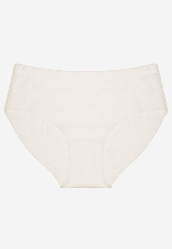 Renee - Białe Klasyczne Majtki Typu Figi Davirosa. Kolor: biały. Materiał: jeans