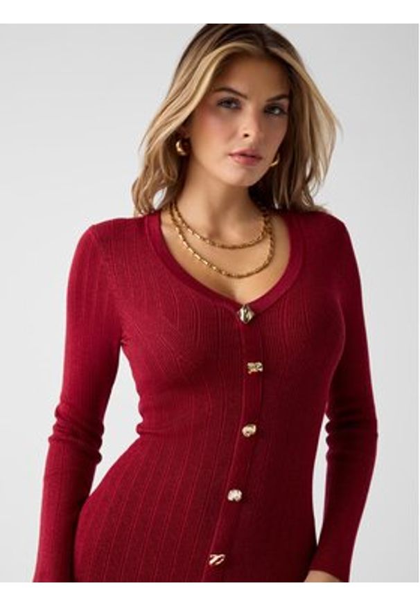 Guess Sukienka codzienna 180177 Czerwony Classic Fit. Okazja: na co dzień. Kolor: czerwony. Typ sukienki: proste. Styl: casual