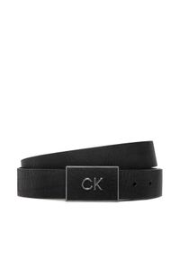 Calvin Klein Pasek Męski Ck Plaque 35mm K50K507883 Czarny. Kolor: czarny. Materiał: skóra