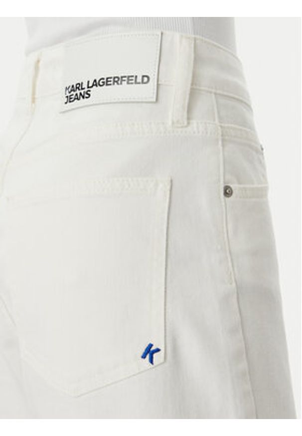 Karl Lagerfeld Jeans Szorty jeansowe B2W10066 Biały Regular Fit. Kolor: biały. Materiał: bawełna