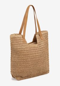 Renee - Ciemnobeżowa Torebka Typu Shopperka z Plecionki Feliswela. Kolor: beżowy. Styl: casual, elegancki, biznesowy #3