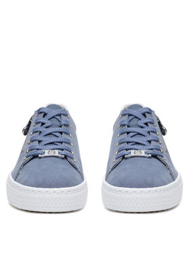Rieker Sneakersy L59L1-10 Niebieski. Kolor: niebieski. Materiał: zamsz, skóra