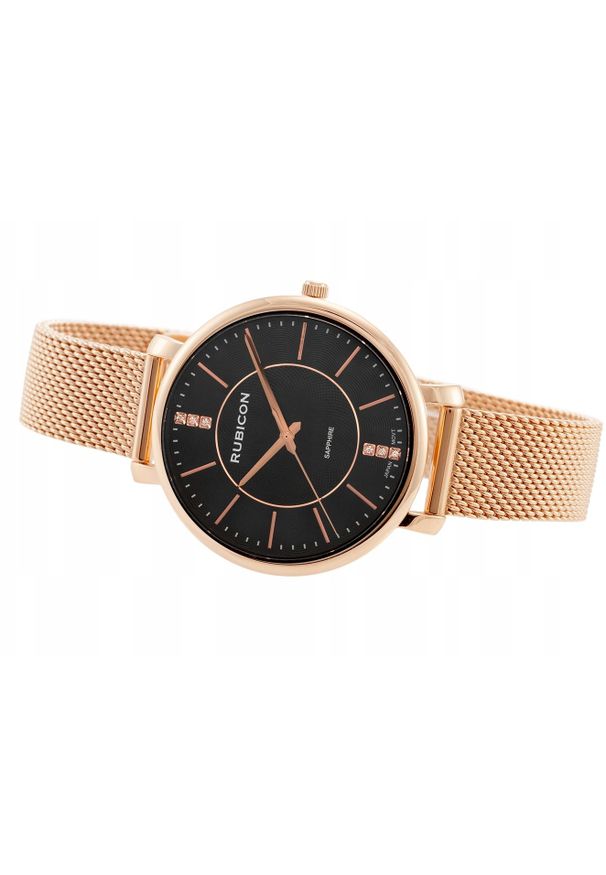 Zegarek Rubicon ZEGAREK DAMSKI RUBICON RNBE51 - SZAFIROWE SZKŁO + GRAWER. Kolor: niebieski