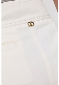 TwinSet - Twinset szorty jeansowe damskie kolor biały gładkie high waist. Okazja: na co dzień. Stan: podwyższony. Kolor: biały. Materiał: jeans. Wzór: gładki. Styl: casual #3