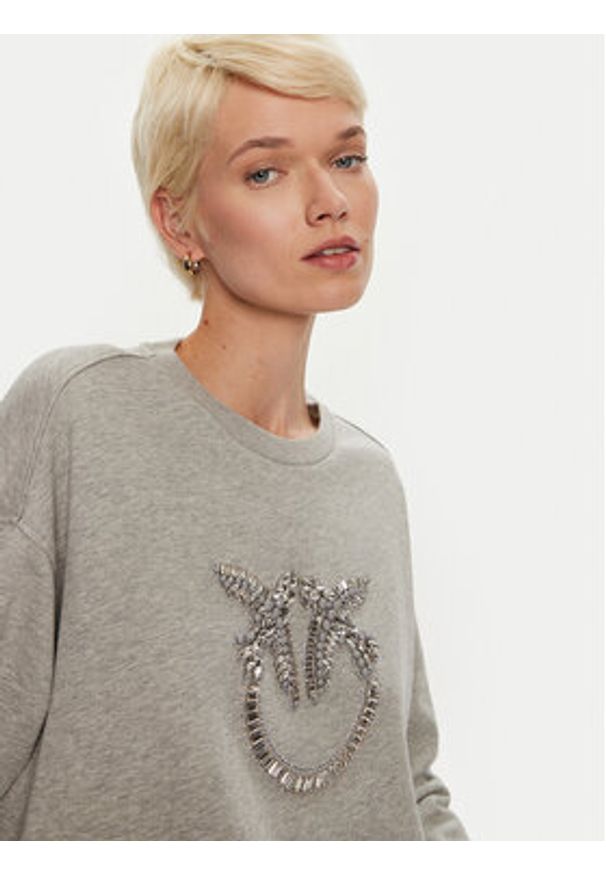 Pinko - PINKO Bluza Nelly 100534 A24F Szary Regular Fit. Kolor: szary. Materiał: bawełna