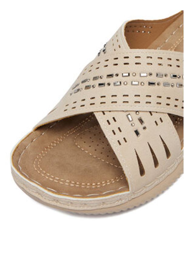 Go Soft Klapki CEO-WYL05010-08 Beżowy. Kolor: beżowy. Materiał: skóra