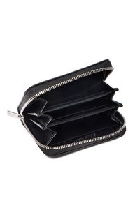 Calvin Klein Mały Portfel Damski Emblem Aop Embossed Zip Around LV04F1081G Czarny. Kolor: czarny. Materiał: skóra