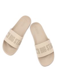 Big-Star - Beżowe Klapki Big Star Basenowe Obuwie Damskie. Okazja: na spacer, na plażę, na co dzień. Kolor: beżowy. Sezon: lato. Styl: casual #5