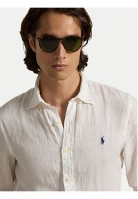 Polo Ralph Lauren Koszula 710968915014 Biały Slim Fit. Typ kołnierza: polo. Kolor: biały. Materiał: len #6