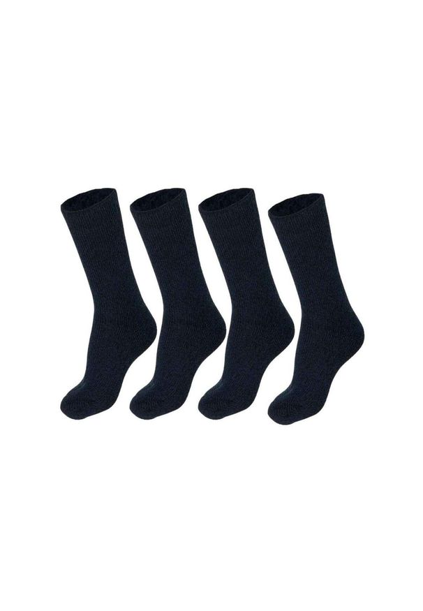 HEAT KEEPER - Damskie Skarpety Termiczne - 4 Pary - Granatowe. Kolor: niebieski. Materiał: akryl, elastan, nylon. Sport: narciarstwo