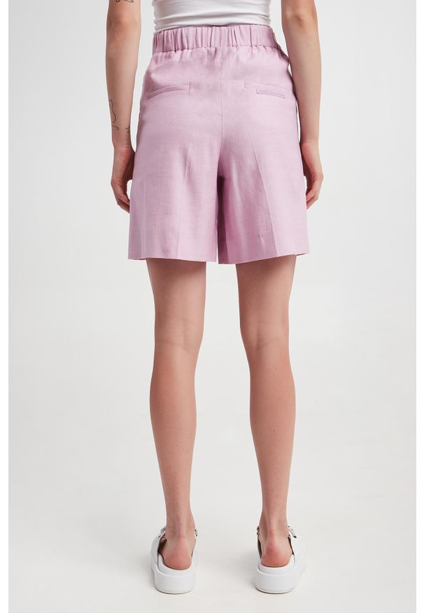 Marella - Spodenki damskie lniane Vistola MARELLA MONOCHROME. Materiał: len