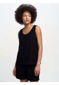 Big-Star - Koszulka damska na ramiączkach czarna Loosena 906. Okazja: na co dzień. Kolor: czarny. Materiał: skóra, jeans, bawełna, dzianina. Długość rękawa: na ramiączkach. Wzór: aplikacja. Styl: klasyczny, vintage, casual, retro, elegancki #4