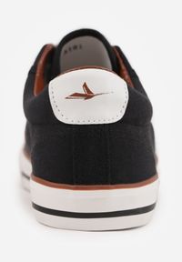 Born2be - Czarne Klasyczne Trampki do Kostki z Lamówką przy Podeszwie Kasiope. Okazja: na co dzień. Kolor: czarny. Materiał: jeans. Styl: klasyczny #6