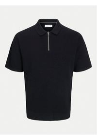 Jack & Jones - Jack&Jones Polo Troy 12269617 Czarny Relaxed Fit. Typ kołnierza: polo. Kolor: czarny. Materiał: bawełna