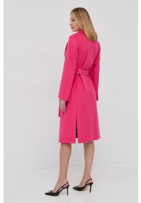 MAX&Co. Płaszcz wełniany kolor różowy przejściowy niezapinany. Okazja: na co dzień. Kolor: różowy. Materiał: wełna. Wzór: gładki. Styl: klasyczny, casual #2