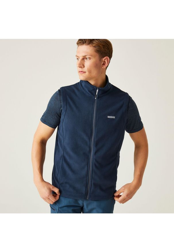 Regatta - Kamizelka turystyczna męska Tobias polarowa. Kolor: niebieski. Materiał: polar. Długość: długie. Sport: turystyka piesza