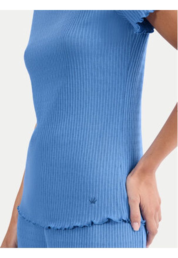 Triumph Koszulka piżamowa Mix & Match 10227214 Niebieski Regular Fit. Kolor: niebieski. Materiał: bawełna