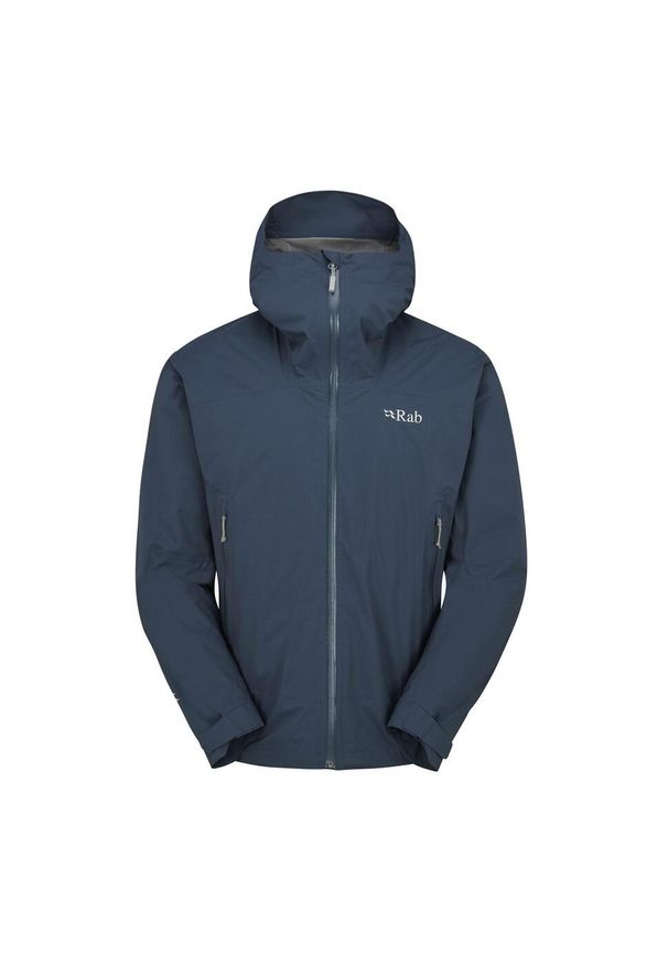 Kurtka przeciwdeszczowa męska Rab Downpour Light Jacket z kapturem. Typ kołnierza: kaptur. Kolor: niebieski