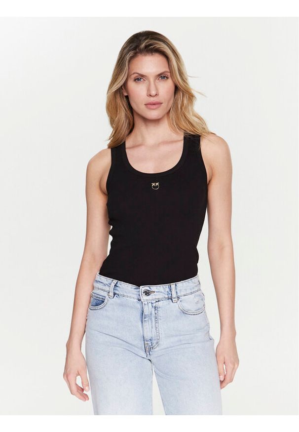 Pinko Top Calcolatore 100807 A0PU Czarny Slim Fit. Kolor: czarny. Materiał: bawełna