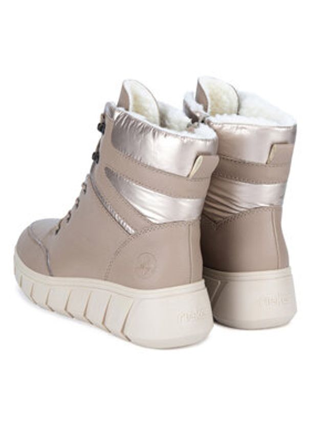 Rieker Trzewiki Y3504-20 Beżowy. Kolor: beżowy. Materiał: skóra