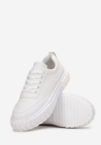 Born2be - Białe Sneakersy Pyrhanthe. Zapięcie: sznurówki. Kolor: biały. Szerokość cholewki: normalna. Wzór: kolorowy, aplikacja. Obcas: na płaskiej podeszwie #5