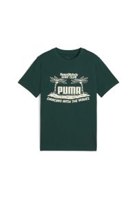 Koszulka Puma Mid90s Graphic Tee Iii B, Dzieci. Kolor: zielony. Materiał: bawełna, materiał