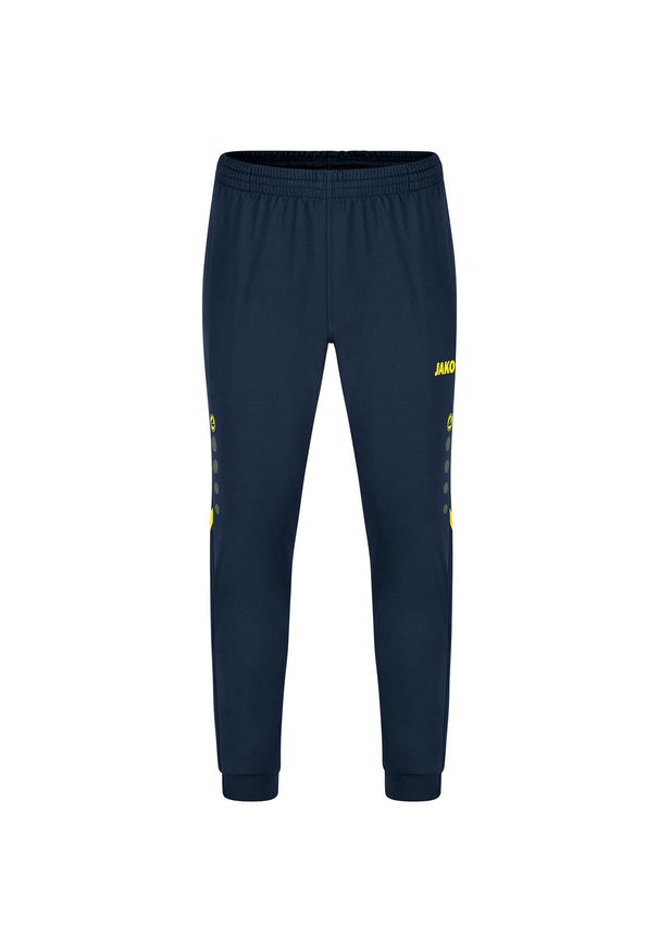Damskie spodnie dresowe Jako polyester Challenge. Kolor: niebieski, żółty, wielokolorowy. Materiał: dresówka. Sport: piłka nożna