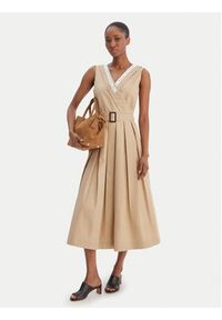 Weekend Max Mara Sukienka codzienna Cono 2615221021 Beżowy Regular Fit. Okazja: na co dzień. Kolor: beżowy. Materiał: syntetyk. Typ sukienki: proste. Styl: casual #3