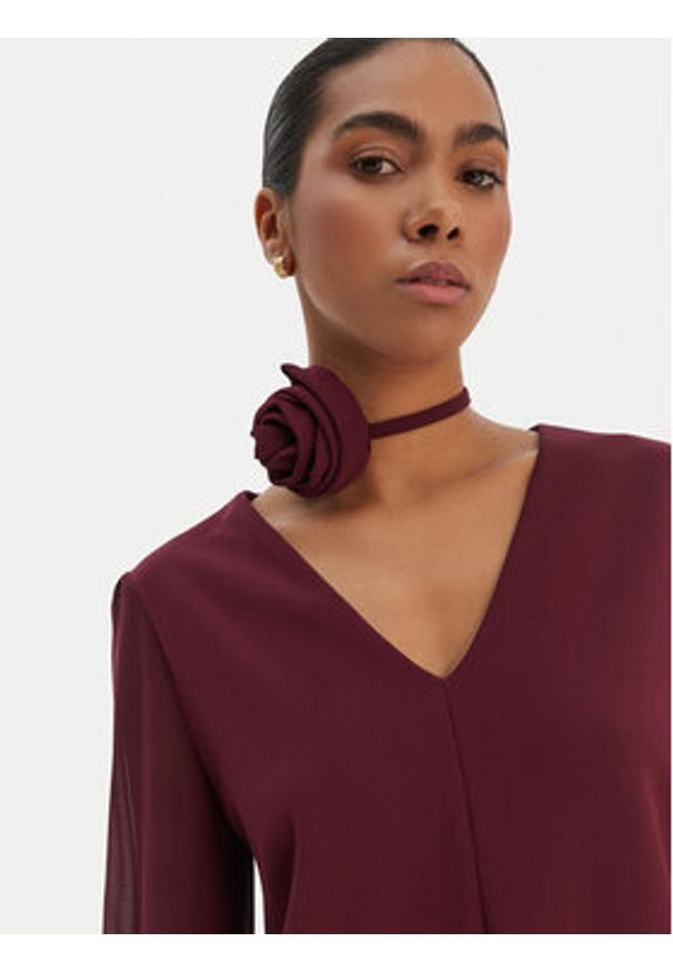 Rinascimento Sukienka koktajlowa CFC0126757003 Bordowy Regular Fit. Kolor: czerwony. Materiał: syntetyk. Styl: wizytowy