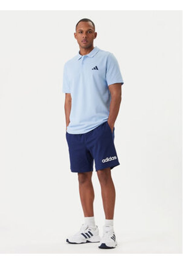 Adidas - adidas Szorty sportowe Essentials Linear JE9013 Granatowy Regular Fit. Kolor: niebieski. Materiał: bawełna. Styl: sportowy