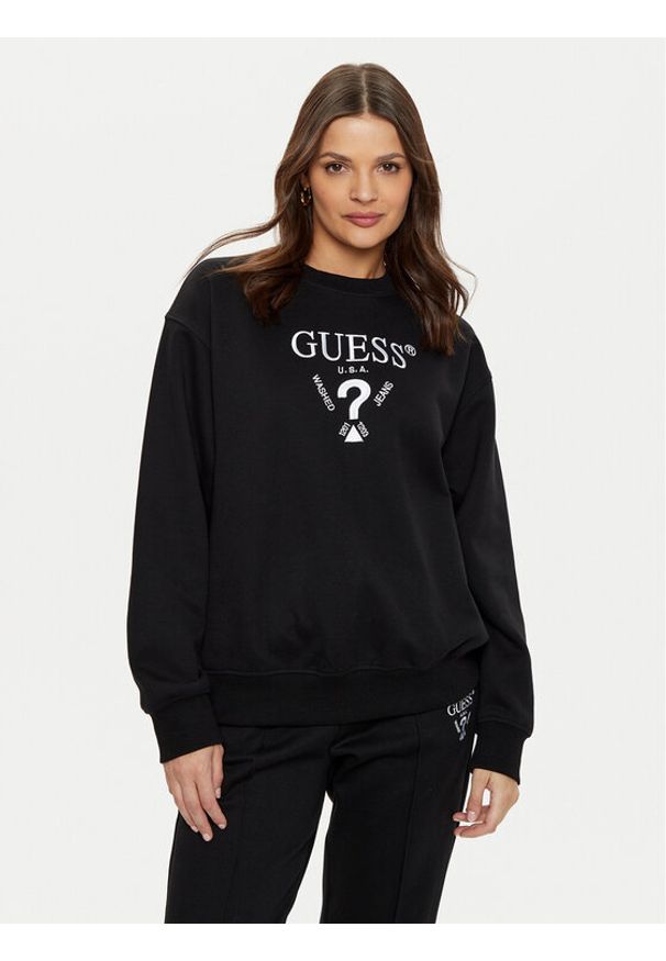 Guess Bluza V5RQ12 KC3D2 Czarny Regular Fit. Kolor: czarny. Materiał: syntetyk