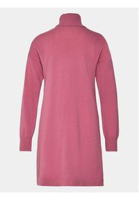 Sisley Sukienka dzianinowa 1044MV00L Różowy Slim Fit. Kolor: różowy. Materiał: wełna #7
