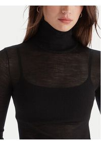 Patrizia Pepe Bluzka 2K0347/K034-K103 Czarny Slim Fit. Kolor: czarny. Materiał: wełna #5