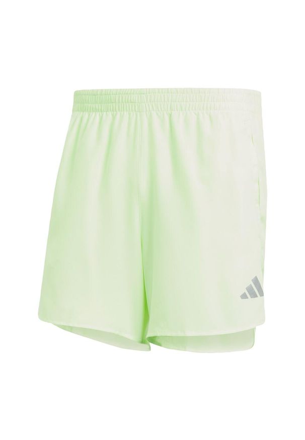 Adidas - Szorty Run It. Kolor: zielony. Materiał: materiał. Sport: bieganie