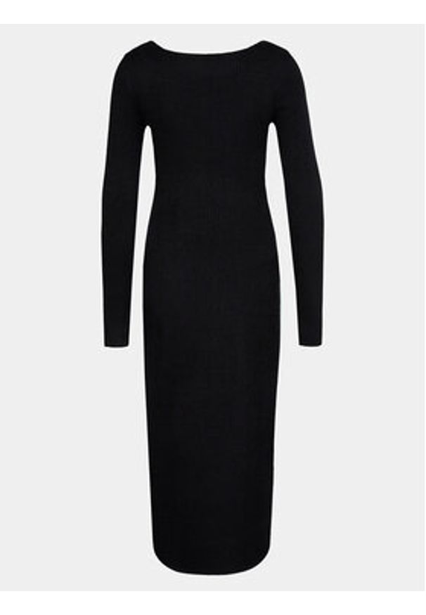 Gina Tricot Sukienka dzianinowa 20522 Czarny Slim Fit. Kolor: czarny. Materiał: dzianina, syntetyk