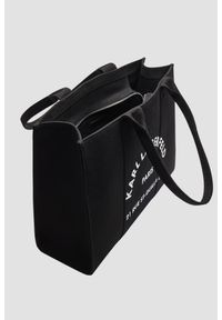 Karl Lagerfeld - KARL LAGERFELD Czarna bawełniana shopperka damska. Kolor: czarny. Styl: casual, elegancki #7