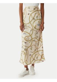Tommy Jeans Spódnica maxi Chain Print DW0DW22298 Beżowy jasny Slim Fit. Kolor: beżowy. Materiał: syntetyk. Wzór: nadruk #1