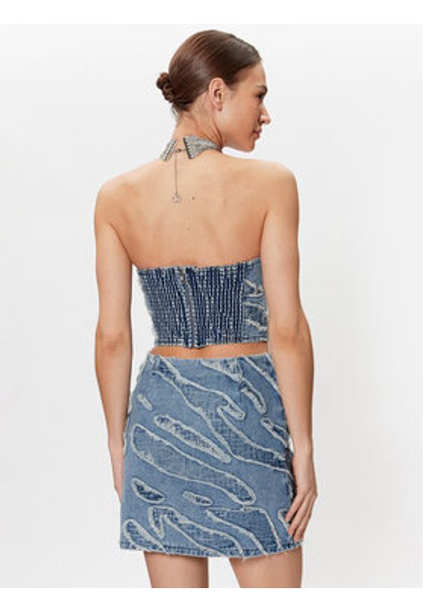 GESTUZ - Gestuz Top Larisa 10906883 Niebieski Slim Fit. Kolor: niebieski. Materiał: bawełna, jeans