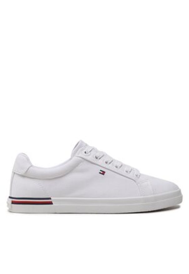 TOMMY HILFIGER - Tommy Hilfiger Tenisówki Essential Stripes Sneaker FW0FW06954 Biały. Kolor: biały. Materiał: materiał