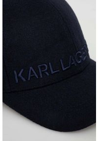 Karl Lagerfeld czapka z daszkiem kolor granatowy z aplikacją. Kolor: niebieski. Wzór: aplikacja #2