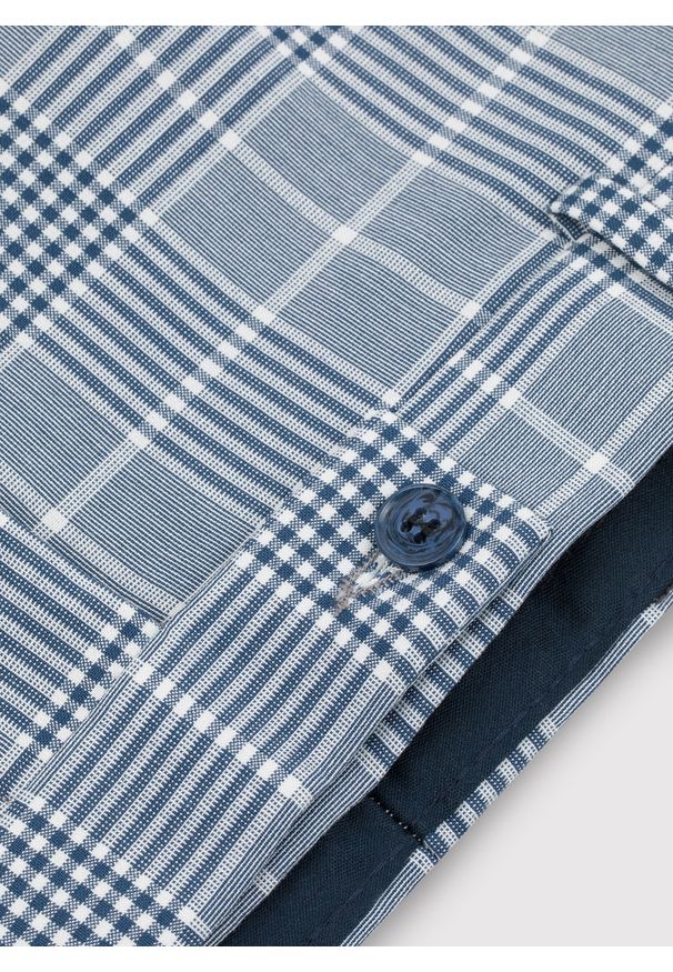 Pako Lorente - PAKO LORENTE – Niebieskie spodnie garniturowe w kratę. Kolor: niebieski. Materiał: poliester, wiskoza, elastan